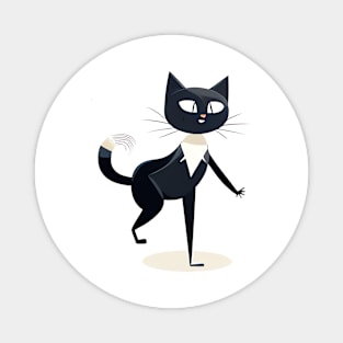 Funny Dancing Black Cat Magnet